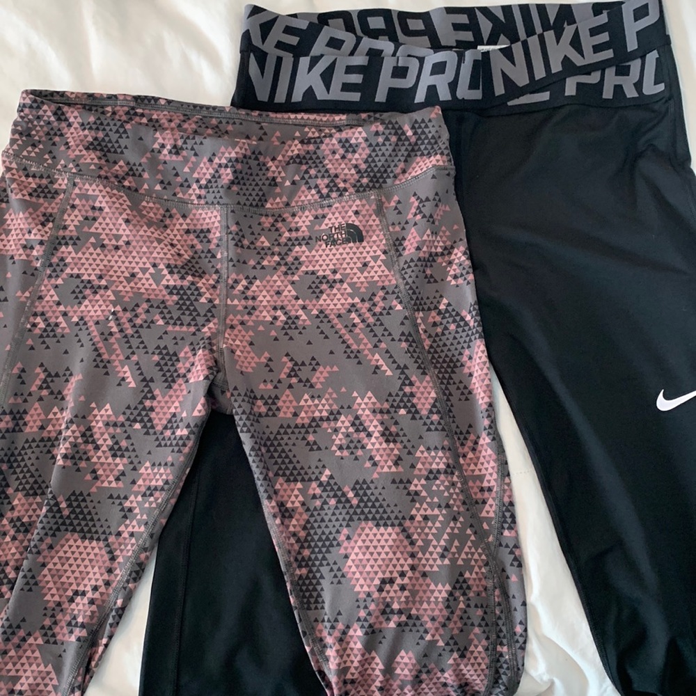 Nike and Northface workout pants